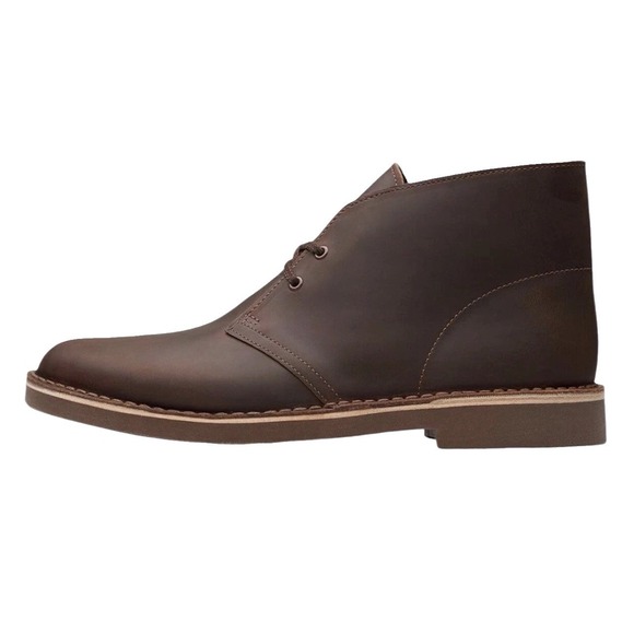 Clarks Bushacre 2 Mens Dark Brown Leather Chukka Desert Boots Ankle Shoes